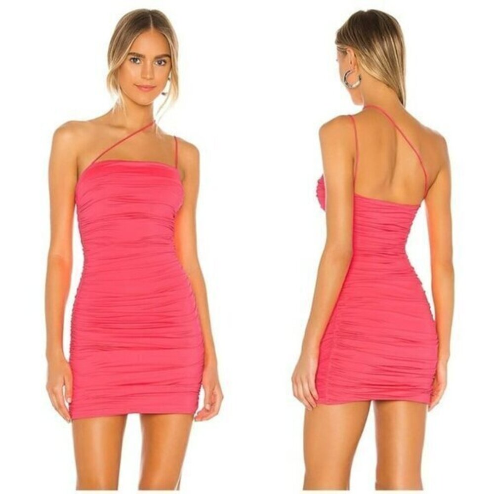 Superdown Sierra Ruched Mini Dress - Neon Pink
